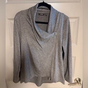 Apt. 9 Gray Cowl Neck Sweater with Zipper